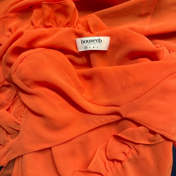 HOUSE OF CB 'Pixie' Flame Orange Ruffle Maxi Dress NWOT - Picture 16 of 16